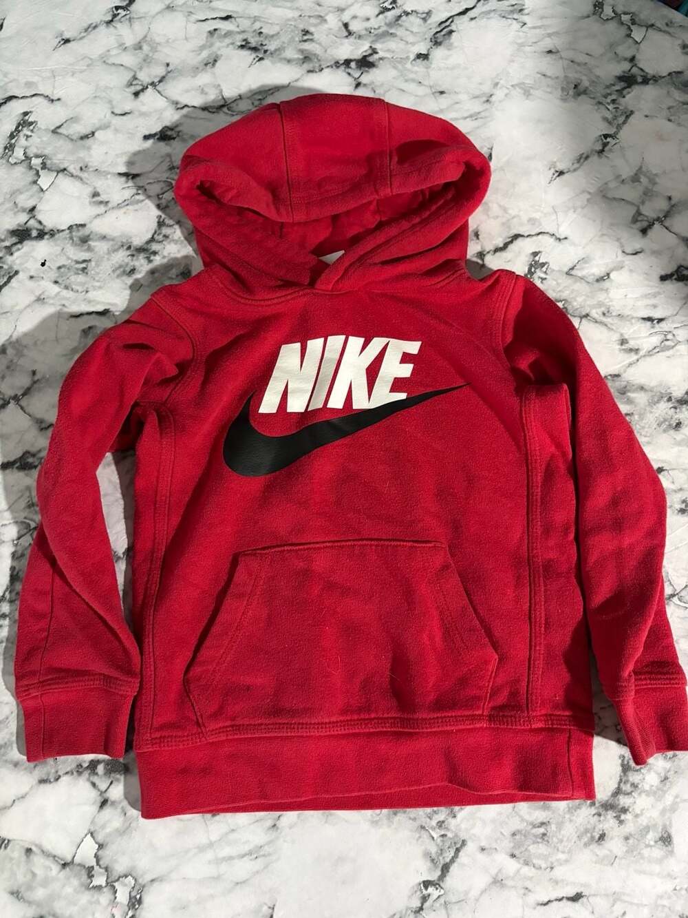 Nike Red Pullover Hoodie Size 4 XS 3-4 Yrs